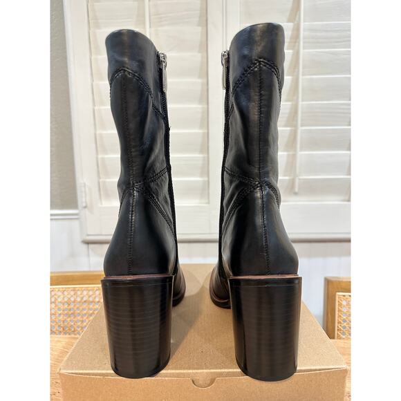 Franco Sarto Women's Stevie Block Heel Bootie Black Leather Size 6.5 NWOB - Picture 12 of 15